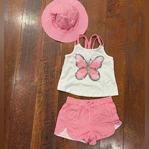 Max Studio 🦋 Pink and White Girls Matching Set